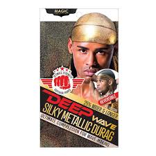Magic Collection Deep Wave Silky Metallic Durag Reversível Preto/Dourado - Image 2