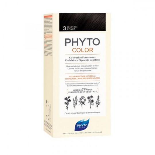 Phyto Phytocolor Coloração Permanente sem Amoníaco 3 Castanho Escuro