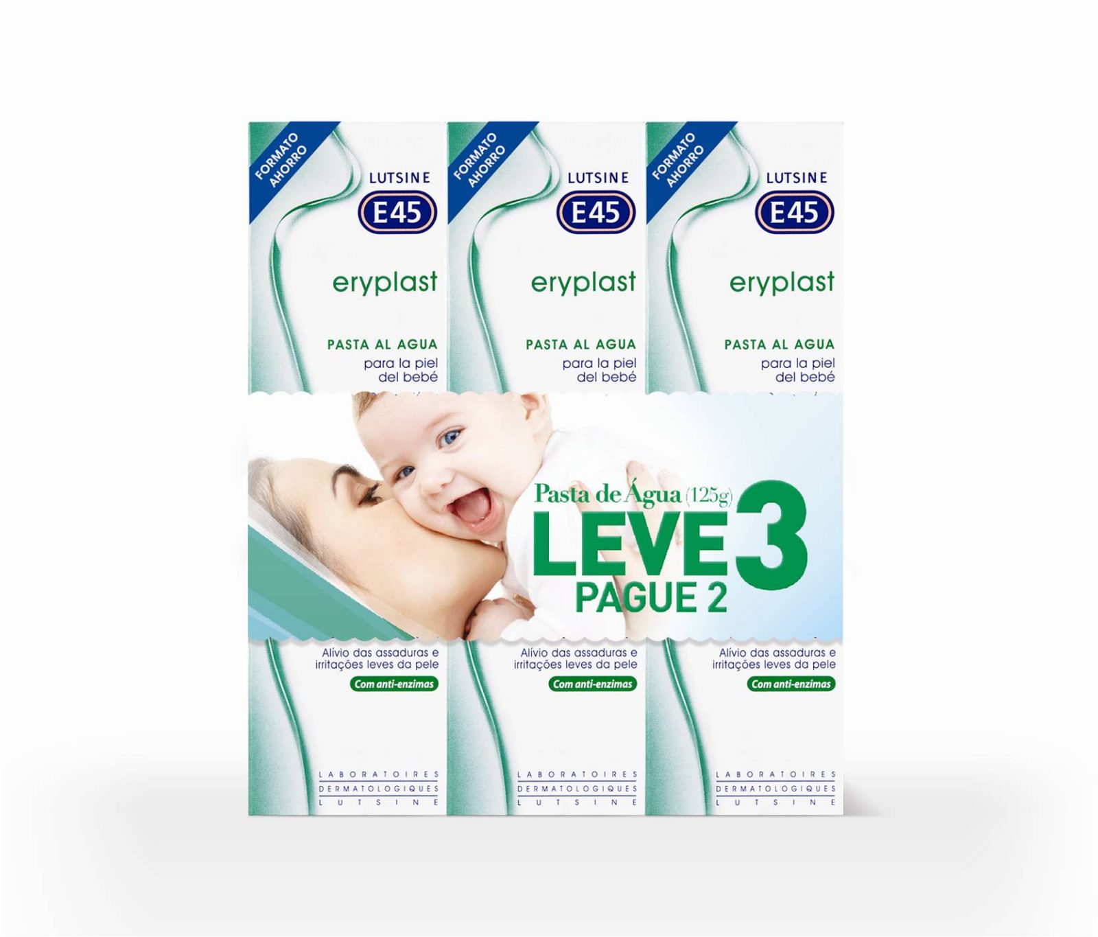 Lutsine E45 Eryplast Pasta de Água 125 g 3 unidades (oferta de 3ª embalagem) - Image 2