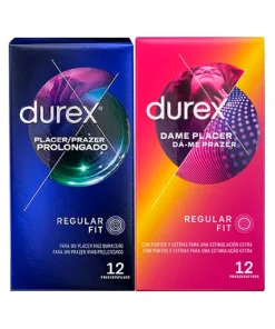 Durex Pack Prazer Prolongado + Dame Placer 12 + 12 preservativos