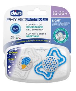 Chicco Chupeta Physio Light Lumi Silicone 16-36M 2 unidades