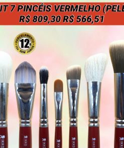 Alternative view of Kit 7 Pincéis pele linha vermelha – Ikko Makeup